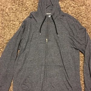 Light & dark grey zip-up hoodie